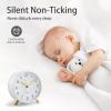 imageAnalog Alarm Clock 4 inch Super Silent Non Ticking Small Clock with Night Light Battery Operated Simple Design Old Fashioned Style Ideal Decor for Bedroom Bedside Desk Adult Kid Gift GreenWhite  Gold