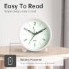 imageAnalog Alarm Clock 4 inch Super Silent Non Ticking Small Clock with Night Light Battery Operated Simple Design Old Fashioned Style Ideal Decor for Bedroom Bedside Desk Adult Kid Gift GreenWhite