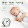 imageAnalog Alarm Clock 4 inch Super Silent Non Ticking Small Clock with Night Light Battery Operated Simple Design Old Fashioned Style Ideal Decor for Bedroom Bedside Desk Adult Kid Gift GreenGreen