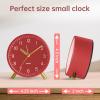 imageAnalog Alarm Clock 4 inch Super Silent Non Ticking Small Clock with Night Light Battery Operated Simple Design Old Fashioned Style Ideal Decor for Bedroom Bedside Desk Adult Kid Gift GreenRed  Gold