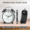imageAnalog Alarm Clock 4 inch Super Silent Non Ticking Small Clock with Night Light Battery Operated Simple Design Old Fashioned Style Ideal Decor for Bedroom Bedside Desk Adult Kid Gift GreenBlack Bell