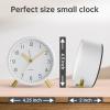 imageAnalog Alarm Clock 4 inch Super Silent Non Ticking Small Clock with Night Light Battery Operated Simple Design Old Fashioned Style Ideal Decor for Bedroom Bedside Desk Adult Kid Gift GreenWhite  Gold