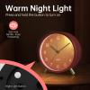 imageAnalog Alarm Clock 4 inch Super Silent Non Ticking Small Clock with Night Light Battery Operated Simple Design Old Fashioned Style Ideal Decor for Bedroom Bedside Desk Adult Kid Gift GreenRed  Gold