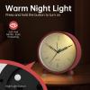 imageAnalog Alarm Clock 4 inch Super Silent Non Ticking Small Clock with Night Light Battery Operated Simple Design Old Fashioned Style Ideal Decor for Bedroom Bedside Desk Adult Kid Gift GreenRed