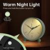 imageAnalog Alarm Clock 4 inch Super Silent Non Ticking Small Clock with Night Light Battery Operated Simple Design Old Fashioned Style Ideal Decor for Bedroom Bedside Desk Adult Kid Gift GreenGreen