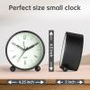 imageAnalog Alarm Clock 4 inch Super Silent Non Ticking Small Clock with Night Light Battery Operated Simple Design Old Fashioned Style Ideal Decor for Bedroom Bedside Desk Adult Kid Gift GreenBlack