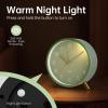 imageAnalog Alarm Clock 4 inch Super Silent Non Ticking Small Clock with Night Light Battery Operated Simple Design Old Fashioned Style Ideal Decor for Bedroom Bedside Desk Adult Kid Gift GreenGreen  Gold