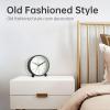 imageAnalog Alarm Clock 4 inch Super Silent Non Ticking Small Clock with Night Light Battery Operated Simple Design Old Fashioned Style Ideal Decor for Bedroom Bedside Desk Adult Kid Gift GreenBlack