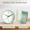imageAnalog Alarm Clock 4 inch Super Silent Non Ticking Small Clock with Night Light Battery Operated Simple Design Old Fashioned Style Ideal Decor for Bedroom Bedside Desk Adult Kid Gift GreenGreen