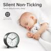 imageAnalog Alarm Clock 4 inch Super Silent Non Ticking Small Clock with Night Light Battery Operated Simple Design Old Fashioned Style Ideal Decor for Bedroom Bedside Desk Adult Kid Gift GreenBlack