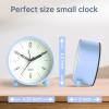 imageAnalog Alarm Clock 4 inch Super Silent Non Ticking Small Clock with Night Light Battery Operated Simple Design Old Fashioned Style Ideal Decor for Bedroom Bedside Desk Adult Kid Gift GreenSkyblue