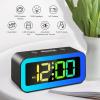 imageColorful Nightlight LED Digital Alarm Clock with Super Loud Dual alarm Weekday mode Snooze Dimmer USB Charging Port for Livingroom Bedroom Bedside Heavy Sleeper Adult Kid Teens gift BlackBlack