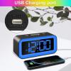 imageColorful Nightlight LED Digital Alarm Clock with Super Loud Dual alarm Weekday mode Snooze Dimmer USB Charging Port for Livingroom Bedroom Bedside Heavy Sleeper Adult Kid Teens gift BlackBlack