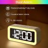imageColorful Nightlight LED Digital Alarm Clock with Super Loud Dual alarm Weekday mode Snooze Dimmer USB Charging Port for Livingroom Bedroom Bedside Heavy Sleeper Adult Kid Teens gift BlackSilver