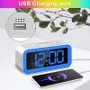 imageColorful Nightlight LED Digital Alarm Clock with Super Loud Dual alarm Weekday mode Snooze Dimmer USB Charging Port for Livingroom Bedroom Bedside Heavy Sleeper Adult Kid Teens gift BlackSilver