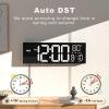 imageJALL 30quot Large Digital Wall Mount Clock with Remote Control Alarm Big LED Countdown Auto DST Temperature for Living Room Classroom Desk Xmas Birthday Gift for Senior Men Women Mom Dad BlueWhite