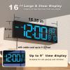 imageJALL 30quot Large Digital Wall Mount Clock with Remote Control Alarm Big LED Countdown Auto DST Temperature for Living Room Classroom Desk Xmas Birthday Gift for Senior Men Women Mom Dad BlueBlue