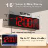 imageJALL 30quot Large Digital Wall Mount Clock with Remote Control Alarm Big LED Countdown Auto DST Temperature for Living Room Classroom Desk Xmas Birthday Gift for Senior Men Women Mom Dad BlueRed