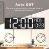 imageJALL 30quot Large Digital Wall Mount Clock with Remote Control Alarm Big LED Countdown Auto DST Temperature for Living Room Classroom Desk Xmas Birthday Gift for Senior Men Women Mom Dad BlueWhite
