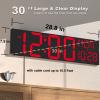imageJALL 30quot Large Digital Wall Mount Clock with Remote Control Alarm Big LED Countdown Auto DST Temperature for Living Room Classroom Desk Xmas Birthday Gift for Senior Men Women Mom Dad BlueRed
