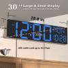 imageJALL 30quot Large Digital Wall Mount Clock with Remote Control Alarm Big LED Countdown Auto DST Temperature for Living Room Classroom Desk Xmas Birthday Gift for Senior Men Women Mom Dad BlueBlue