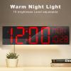 imageJALL 30quot Large Digital Wall Mount Clock with Remote Control Alarm Big LED Countdown Auto DST Temperature for Living Room Classroom Desk Xmas Birthday Gift for Senior Men Women Mom Dad BlueRed