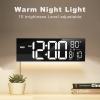 imageJALL 30quot Large Digital Wall Mount Clock with Remote Control Alarm Big LED Countdown Auto DST Temperature for Living Room Classroom Desk Xmas Birthday Gift for Senior Men Women Mom Dad BlueWhite