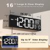 imageJALL 30quot Large Digital Wall Mount Clock with Remote Control Alarm Big LED Countdown Auto DST Temperature for Living Room Classroom Desk Xmas Birthday Gift for Senior Men Women Mom Dad BlueWhite