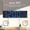 imageJALL 30quot Large Digital Wall Mount Clock with Remote Control Alarm Big LED Countdown Auto DST Temperature for Living Room Classroom Desk Xmas Birthday Gift for Senior Men Women Mom Dad BlueBlue