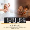 imageJALL 30quot Large Digital Wall Mount Clock with Remote Control Alarm Big LED Countdown Auto DST Temperature for Living Room Classroom Desk Xmas Birthday Gift for Senior Men Women Mom Dad BlueWhite