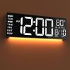 imageJALL 30quot Large Digital Wall Mount Clock with Remote Control Alarm Big LED Countdown Auto DST Temperature for Living Room Classroom Desk Xmas Birthday Gift for Senior Men Women Mom Dad BlueWhite