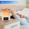 imageJALL Night Light Bluetooth Speaker 2023 Upgraded Multi Colorful Changing Bedside Lamp Alarm Clock Best Birthday Ideas for 10 11 12 13 14 Year Old Teenage Boy Girl WhiteWhite