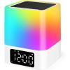 imageJALL Night Light Bluetooth Speaker 2023 Upgraded Multi Colorful Changing Bedside Lamp Alarm Clock Best Birthday Ideas for 10 11 12 13 14 Year Old Teenage Boy Girl WhiteWhite