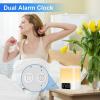 imageJALL Night Light Bluetooth Speaker 2023 Upgraded Multi Colorful Changing Bedside Lamp Alarm Clock Best Birthday Ideas for 10 11 12 13 14 Year Old Teenage Boy Girl WhiteWhite