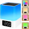 imageJALL Night Light Bluetooth Speaker 2023 Upgraded Multi Colorful Changing Bedside Lamp Alarm Clock Best Birthday Ideas for 10 11 12 13 14 Year Old Teenage Boy Girl WhiteWhite