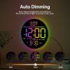 imageJALL 10quot Large Digital Wall Clock with Seconds Alarm Countdown Timer Big LED Display RGB Color DST Temperature Mounted for Bedroom Living Room Office Classroom Gym Xmas Birthday Gift RGBBlue