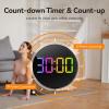 imageJALL 10quot Large Digital Wall Clock with Seconds Alarm Countdown Timer Big LED Display RGB Color DST Temperature Mounted for Bedroom Living Room Office Classroom Gym Xmas Birthday Gift RGBBlue