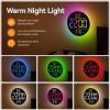 imageJALL 10quot Large Digital Wall Clock with Seconds Alarm Countdown Timer Big LED Display RGB Color DST Temperature Mounted for Bedroom Living Room Office Classroom Gym Xmas Birthday Gift RGBBlue