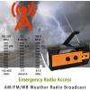 imageUpgraded Emergency Weather Radio Hand Crank 4000mAH Portable Solar Charging with AMFMNOAA 3 LED Flashlights Motion Sensor Reading Lamp SOS Alarm Rechargeable OrangeOrange