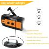 imageUpgraded Emergency Weather Radio Hand Crank 4000mAH Portable Solar Charging with AMFMNOAA 3 LED Flashlights Motion Sensor Reading Lamp SOS Alarm Rechargeable OrangeOrange