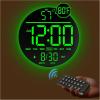 imageJALL 10quot Large Digital Wall Clock with Seconds Alarm Countdown Timer Big LED Display RGB Color DST Temperature Mounted for Bedroom Living Room Office Classroom Gym Xmas Birthday Gift RGBGreen