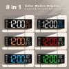 imageJALL 16quot Large Digital Wall Mount Clock Count Down Timer Alarm Big LED RGB Color DST Temperature for Living Room Classroom Desk Xmas Birthday Gift for Senior Mom Dad Blue White 16 inchesBlue White