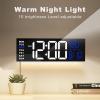 imageJALL 16quot Large Digital Wall Mount Clock Count Down Timer Alarm Big LED RGB Color DST Temperature for Living Room Classroom Desk Xmas Birthday Gift for Senior Mom Dad Blue White 16 inchesWhite Blue