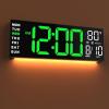 imageJALL 16quot Large Digital Wall Mount Clock Count Down Timer Alarm Big LED RGB Color DST Temperature for Living Room Classroom Desk Xmas Birthday Gift for Senior Mom Dad Blue White 16 inchesGreen White