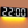 imageJALL 12 Large Digital Wall Clock Big LED Number Dispaly RGB Colors DST Night Light for Classroom Living Room Bedroom Mounted Birthday Xmas Gift for Senior Mem Womem White Font 12 inchesWhite Font