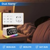 image:imageJALL Digital Alarm Clock with FM Radio for Bedroom 8 Colors Night Light with Charging Port Sleep Sound Machines with Timer Dual Alarm White with White FontWhite With White Font