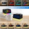 image:imageJALL Digital Alarm Clock with FM Radio for Bedroom 8 Colors Night Light with Charging Port Sleep Sound Machines with Timer Dual Alarm White with White FontBlack With Rgb Font