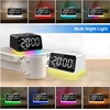 image:imageJALL Digital Alarm Clock with FM Radio for Bedroom 8 Colors Night Light with Charging Port Sleep Sound Machines with Timer Dual Alarm White with White FontWhite With White Font