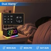 image:imageJALL Digital Alarm Clock with FM Radio for Bedroom 8 Colors Night Light with Charging Port Sleep Sound Machines with Timer Dual Alarm White with White FontBlack With White Font