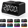 image:imageJALL Digital Alarm Clock with FM Radio for Bedroom 8 Colors Night Light with Charging Port Sleep Sound Machines with Timer Dual Alarm White with White FontBlack With White Font
